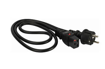 Кабель питания 220V  0.5м,  C19 - Schuko, 16A, Lanmaster черный