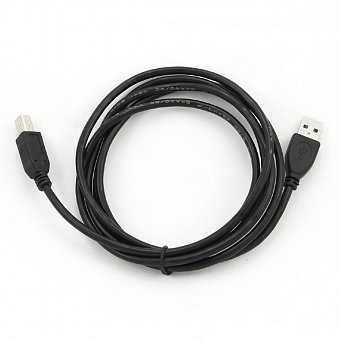 Кабель USB2.0 Am < - > Bm  1.8м, Cablexpert, экран, черный, пакет