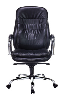 Кресло Бюрократ T-9950/BLACK-PU (эко.кожа. кожа, мех. качания, крест. металл хром) Черный