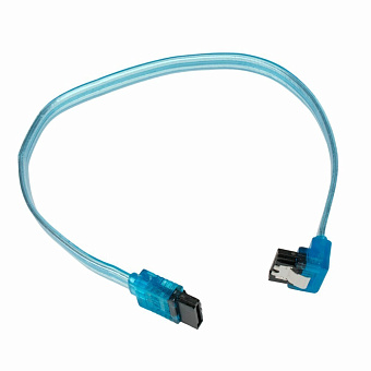 Кабель интерфейсный SATA  30см, Cablexpert, угловой, защелка, прозрачный