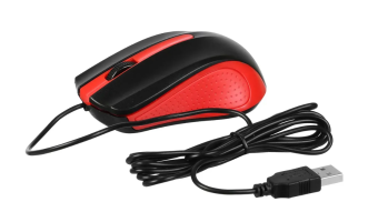 Мышь проводная Acer OMW012 1200dpi черный/красный