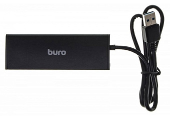 Концентратор USB-A - 4-port USB3.0, BURO BU-HUB4-0.5-U3.0, черный