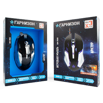 Мышь проводная Гарнизон GM-760G 3200dpi soft-touch USB Black