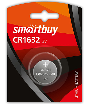 Элемент питания CR1632, 3V, 1шт, Smartbuy Lithium Battery