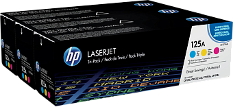 Картридж лазерный HP (CF373AM) №125A комплект 3шт (CB541A+CB542A+CB543A) для Color LJ CP1215/1515n/C