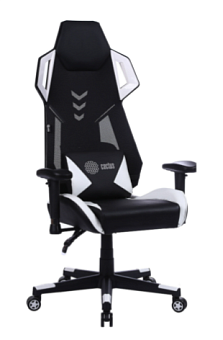 Кресло Cactus CS-CHR-090BLW (высокая спинка, регулировка подлокотников) Черно-Белое