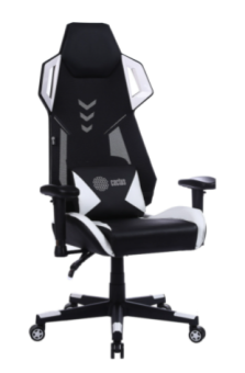 Кресло Cactus CS-CHR-090BLW (высокая спинка, регулировка подлокотников) Черно-Белое