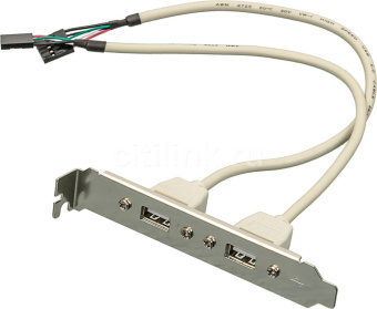 Планка в системный блок 2*USB2.0, ASIA BRACKET USB 2.0 2 PORT