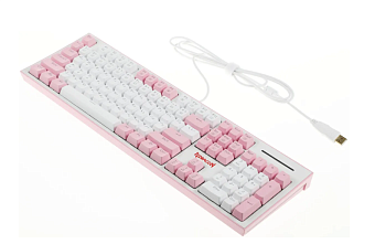 Клавиатура проводная Redragon Hades Games (механика, регулируемая белая подсветка, переключатели OUTEMU Brown) белый/розовый