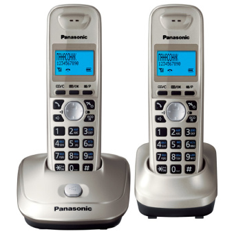 Радиотелефон Panasonic DECT KX-TG 2512 RUN (АОН, +доп. трубка, спикерфон, полифония, платиновый)