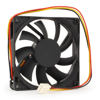 Вентилятор для корпуса 80mm Gembird D8015BM-3 (3pin, 80x80x15мм, 27дБ, 2600об/мин, провод 30cm)