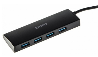 Концентратор USB-A - 4-port USB3.0, BURO BU-HUB4-0.5-U3.0, черный