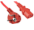 Кабель питания 220V  1.0м, Schuko- C13, 10А, VDE, Cablexpert красный