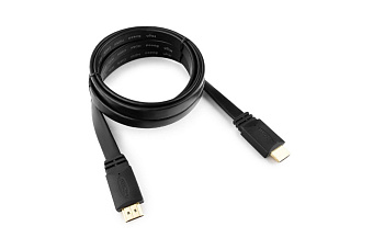 Кабель соединительный HDMI (m) < - > HDMI (m)  1.8м, ver 1.4, Cablexpert, плоский кабель, черный