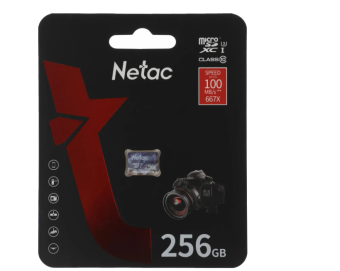 Карта памяти microSD 256Gb Netac P500 Ultra Class 10 100MB/s
