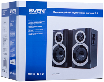 Акустическая система SVEN SPS-619 (2x10W, дерево) black