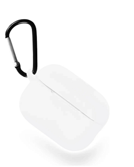 Чехол для наушников Apple Airpods Pro 3 - Gurdini soft touch c карабином, белый
