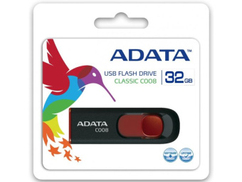 Флешка 32Gb ADATA [C008] USB черный/красный