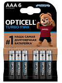 Элемент питания AAA, 1.5V,  6шт, Opticell Turbo MAX LR03