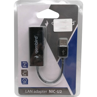 Сетевая карта USB2.0 Gembird NIC-U2 Fast Ethernet Adapter 10/100 Мбит/сек