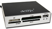 Картридер в 3.5" отсек Acorp CRIP200 (CF/MD/SM/xD/MMC/SD/MS, 1*USB2.0) Silver