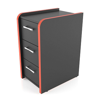 Тумба MaDXRacer COMFORT GTB черный, кромка красная