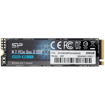 Накопитель SSD M.2 256Gb Silicon Power A60 (PCI-E 3.0 x4, 2200/1200 Мбайт/сек)