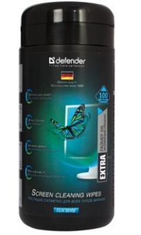 Салфетки Defender CLN 30102 Pro для экранов, нетканый материал "wetlaid" 100 шт.