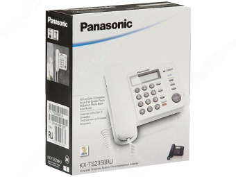 Телефон проводной Panasonic KX-TS 2356 RUW (АОН, белый)