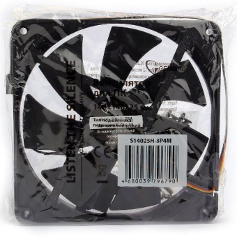 Вентилятор для корпуса 140mm Gembird S14025H-3P4M (3 pin/4pin Molex, 140x140x25мм, провод 30см)