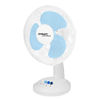 Вентилятор Scarlett SC-DF111S07 (настольный, 3 режима работы, регулируемый наклон и поворот, 38W)