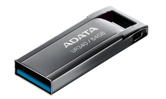 Флешка 64Gb ADATA UR340, USB 3.2 Gen1, цельная металлическая конструкция, черный