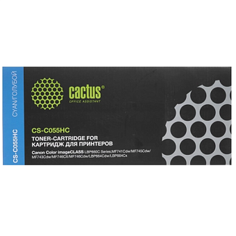 Картридж лазерный Cactus CS-C055HC для Canon, 5900 стр. голубой