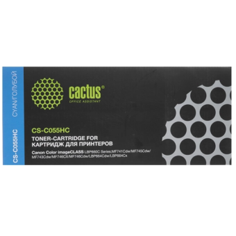 Картридж лазерный Cactus CS-C055HC для Canon, 5900 стр. голубой