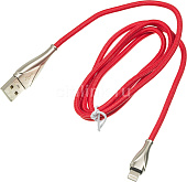 Кабель USB-A < - > Lightning, 1.2м, Digma, тканевая оплетка, красный