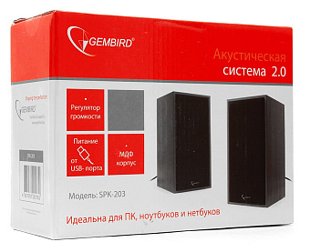 Акустическая система Gembird SPK-203 (2x3W, USB) черный