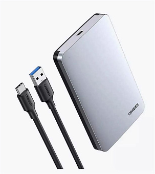 Внешний контейнер USB-C -> SATA 2.5", Ugreen CM300 (USB-C 3.1 Gen 2, алюминиевый корпус)