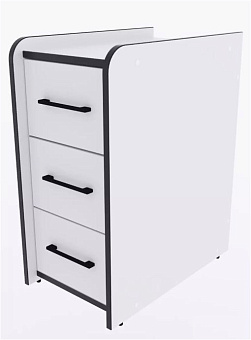 Тумба MaDXRacer COMFORT GTB белый, кромка черная