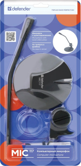 Микрофон Defender MIC-117 проводной jack 3.5 мм черный