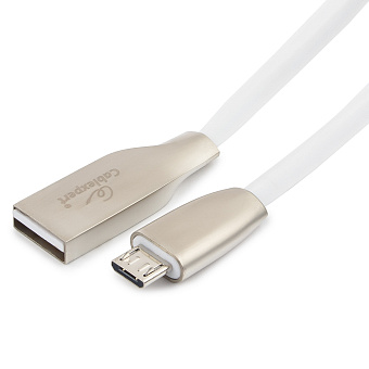 Кабель USB-A < - > microUSB, 3.0м, Cablexpert, серия Gold, блистер, белый