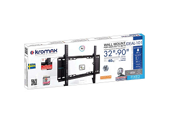 Крепление для телевизора Kromax IDEAL-101 (32"-90" макс.40кг настенный фиксированный) Black