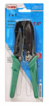 Клещи обжимные Buro HT-568/KS-316 - RJ45 (8P8C), RJ12 (6P6C), RJ11 (6P4C) для витой пары и тел.линии