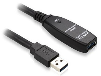Кабель USB2.0 Am < - > Af удлинительный  4.5м, Cablexpert, экран, феррит.кольцо, прозрачный