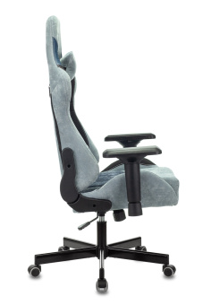 Кресло Zombie VIKING 7 KNIGHT Fabric (текстиль/эко.кожа, мех. качания, крест. металл, до 120 кг) Синий