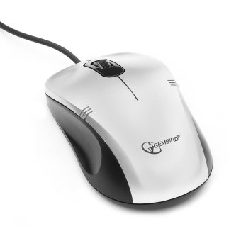 Мышь проводная Gembird MOP-100 Optical 1000 dpi USB 3кн 1.5м серебристый