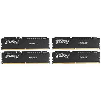 Модуль памяти DDR5 128Gb 5200MHz Kingston FURY Beast Black RGB CL40 (Kit of 4)