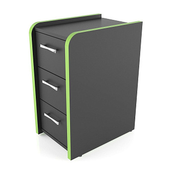 Тумба MaDXRacer COMFORT GTB черный, кромка зеленая