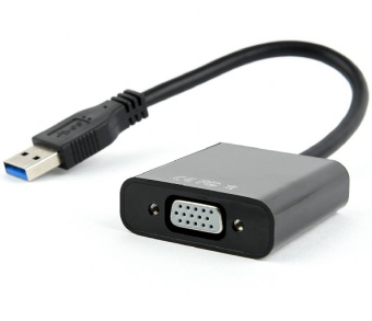 Кабель-переходник USB3.0-A (m) < - > VGA, Cablexpert AB-U3M-VGAF-01 (для подключения монитора через USB) black