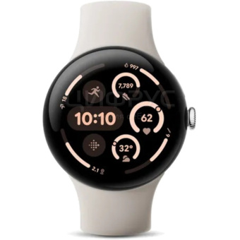 Смарт-часы Google Pixel Watch 3 45mm Wi-Fi Polished Silver/Porcelain Band (фарфоровый)