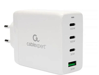 Сетевое зарядное устройство Cablexpert MP3A-PC 100W USB-C USB-A белый